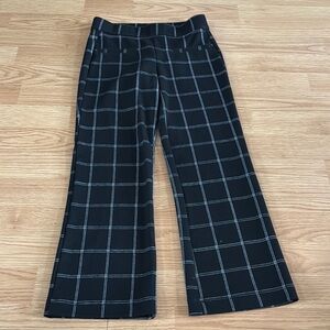 Girls Abercrombie Black Plaid Wide-Leg Pants